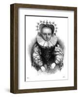 Girl in Adult Dress C16-null-Framed Art Print