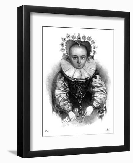Girl in Adult Dress C16-null-Framed Art Print