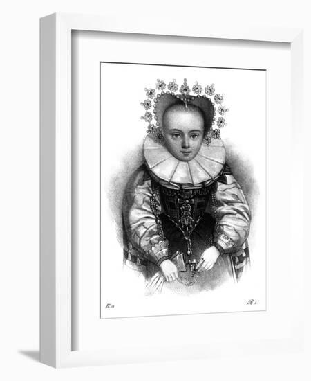 Girl in Adult Dress C16-null-Framed Art Print