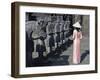 Girl in Ao Dai (Traditional Vietnamese Long Dress) and Conical Hat, Tomb of King Khai Dinh, Vietnam-Keren Su-Framed Photographic Print