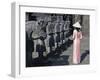 Girl in Ao Dai (Traditional Vietnamese Long Dress) and Conical Hat, Tomb of King Khai Dinh, Vietnam-Keren Su-Framed Photographic Print