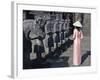Girl in Ao Dai (Traditional Vietnamese Long Dress) and Conical Hat, Tomb of King Khai Dinh, Vietnam-Keren Su-Framed Photographic Print