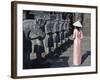 Girl in Ao Dai (Traditional Vietnamese Long Dress) and Conical Hat, Tomb of King Khai Dinh, Vietnam-Keren Su-Framed Photographic Print