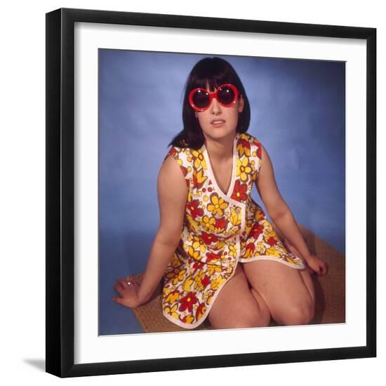 Girl in Beach Wrap--Framed Photographic Print