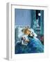 Girl in Bed Attended by Fairy-English School-Framed Giclee Print