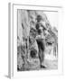 Girl in Bikini Walks Along a Cliff Path on a Fine Summer Day-null-Framed Photographic Print