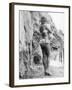 Girl in Bikini Walks Along a Cliff Path on a Fine Summer Day-null-Framed Photographic Print