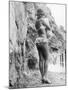 Girl in Bikini Walks Along a Cliff Path on a Fine Summer Day-null-Mounted Photographic Print