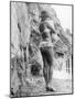 Girl in Bikini Walks Along a Cliff Path on a Fine Summer Day-null-Mounted Photographic Print