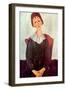 Girl in Black, 1918-Amedeo Modigliani-Framed Giclee Print