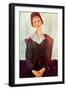 Girl in Black, 1918-Amedeo Modigliani-Framed Giclee Print