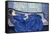 Girl in Blue, 1917-Frederick Carl Frieseke-Framed Stretched Canvas