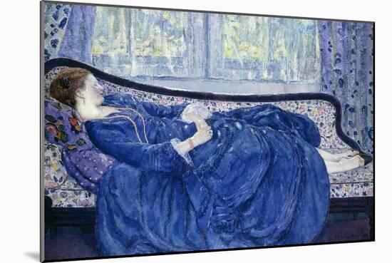 Girl in Blue, 1917-Frederick Carl Frieseke-Mounted Giclee Print