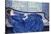 Girl in Blue, 1917-Frederick Carl Frieseke-Stretched Canvas