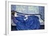 Girl in Blue, 1917-Frederick Carl Frieseke-Framed Premium Giclee Print