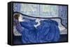 Girl in Blue, 1917-Frederick Carl Frieseke-Framed Stretched Canvas