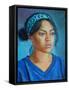 Girl in Blue 2020 (oil on canvas)-Tilly Willis-Framed Stretched Canvas