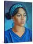 Girl in Blue 2020 (oil on canvas)-Tilly Willis-Stretched Canvas