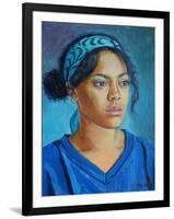 Girl in Blue 2020 (oil on canvas)-Tilly Willis-Framed Giclee Print