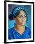 Girl in Blue 2020 (oil on canvas)-Tilly Willis-Framed Giclee Print