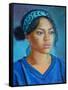 Girl in Blue 2020 (oil on canvas)-Tilly Willis-Framed Stretched Canvas