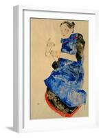 Girl in Blue Apron, 1912-Egon Schiele-Framed Giclee Print