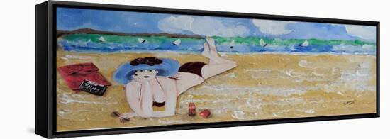 Girl in Blue Hat and Bikini,2015-Susan Adams-Framed Stretched Canvas
