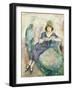 Girl in Blue Reading on a Sofa, 1926-27 (Oil on Panel)-Jules Pascin-Framed Giclee Print