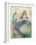 Girl in Blue Reading on a Sofa, 1926-27 (Oil on Panel)-Jules Pascin-Framed Giclee Print