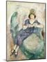 Girl in Blue Reading on a Sofa, 1926-27 (Oil on Panel)-Jules Pascin-Mounted Giclee Print