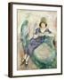 Girl in Blue Reading on a Sofa, 1926-27 (Oil on Panel)-Jules Pascin-Framed Giclee Print