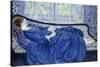 Girl in Blue-Frederick Carl Frieseke-Stretched Canvas