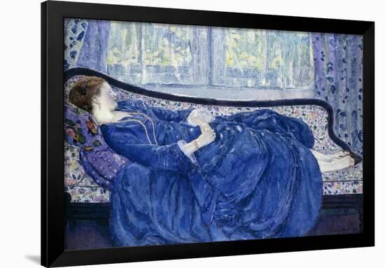 Girl in Blue-Frederick Carl Frieseke-Framed Giclee Print