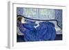 Girl in Blue-Frederick Carl Frieseke-Framed Giclee Print