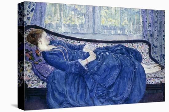 Girl in Blue-Frederick Carl Frieseke-Stretched Canvas