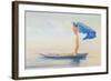 Girl in Bow of Canoe Spreading Out Her Loin-Cloth for a Sail, Samoa, c.1895-96-John La Farge or Lafarge-Framed Giclee Print