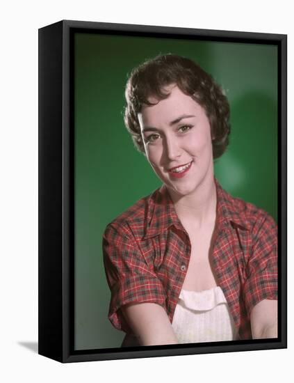 Girl in Checked Shirt-Charles Woof-Framed Stretched Canvas