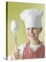 Girl in Chef's Hat and Apron with Beater-Kai Schwabe-Stretched Canvas