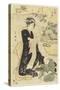 Girl in Chrysanthemum Time-Utagawa Toyokuni-Stretched Canvas