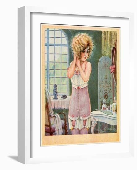 Girl in Corset, Milliere-Maurice Milliere-Framed Art Print