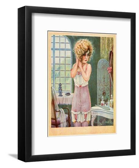 Girl in Corset, Milliere-Maurice Milliere-Framed Art Print