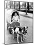 Girl in Covered Wagon Pulled by Dogs-null-Mounted Photo