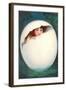 Girl in Cracked Egg-null-Framed Art Print