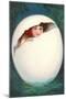 Girl in Cracked Egg-null-Mounted Art Print