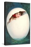 Girl in Cracked Egg-null-Stretched Canvas