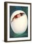 Girl in Cracked Egg-null-Framed Art Print