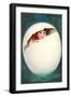 Girl in Cracked Egg-null-Framed Art Print