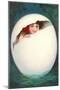 Girl in Cracked Egg-null-Mounted Art Print