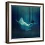 Girl in Dress Flying in the Fog.-Dmitry Laudin-Framed Photographic Print