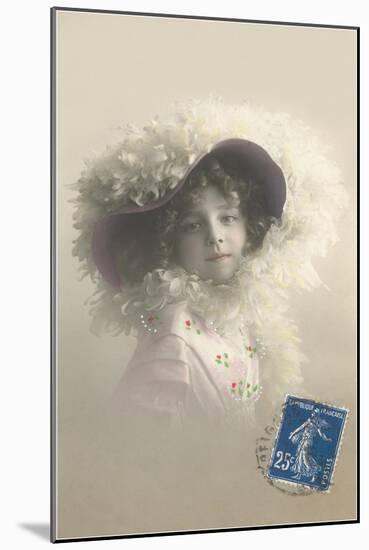 Girl in Feathered Hat-null-Mounted Art Print